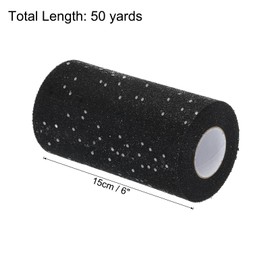 MECCANIXITY 6" Wide 50 Yards Sequin Tulle Ribbon Rolls Glitter Sparkly Netting Fabric for Tutu Skirt Sewing Christmas Wedding Gift, Ink Black