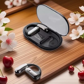 Auriculares Bluetooth 5.3 | Open Ear Clip de Oreja Abierta | Impermeable | Pantalla LED | 8 Horas Funcionamiento Continuo | Micrófono con Cancelación de Ruido | Audifonos para Correr