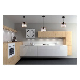 Lámpara De Techo Cristal Moderna Decorativa, Lámpara Colgante Semiempotrada Interior Vintage Elegante Iluminación Colgante Industrial para Baño Pasillo Bar 100 * 15 * 15 (Redondo-Negro)