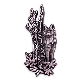 StockPins Pewter Lone Wolf Lapel Pin – Handcrafted Wolf Jewelry for Jackets, Hats, Backpacks – For Animal Lovers and Bikers