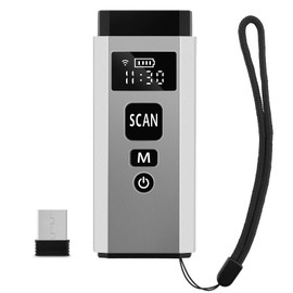 JRHC Escáner de código de barras Bluetooth, Mini lector de código de barras 2D 3 en 1 conexión portátil Qr Code Scanner con visualización TFT para POS, tabletas, iOS, Android, Windows, Mac, Smartphone