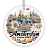 Artistic Amsterdam Landmarks and Heritage Christmas Ornament, Cultural Netherlands Gift