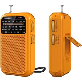 D220 Portable Radio AM FM SW Shortwave Radio Receiver Pocket Radio, 2 AA  Operated, Transistor Radio with Excellent Reception for Gift, Family, Elder (Orange) - Color: Green