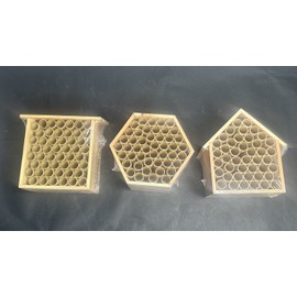 Bee Bug Hotel Hanging Insect Bee / Bug Hotel Wooden House Wildlife Shelter  (sealed set of 3)