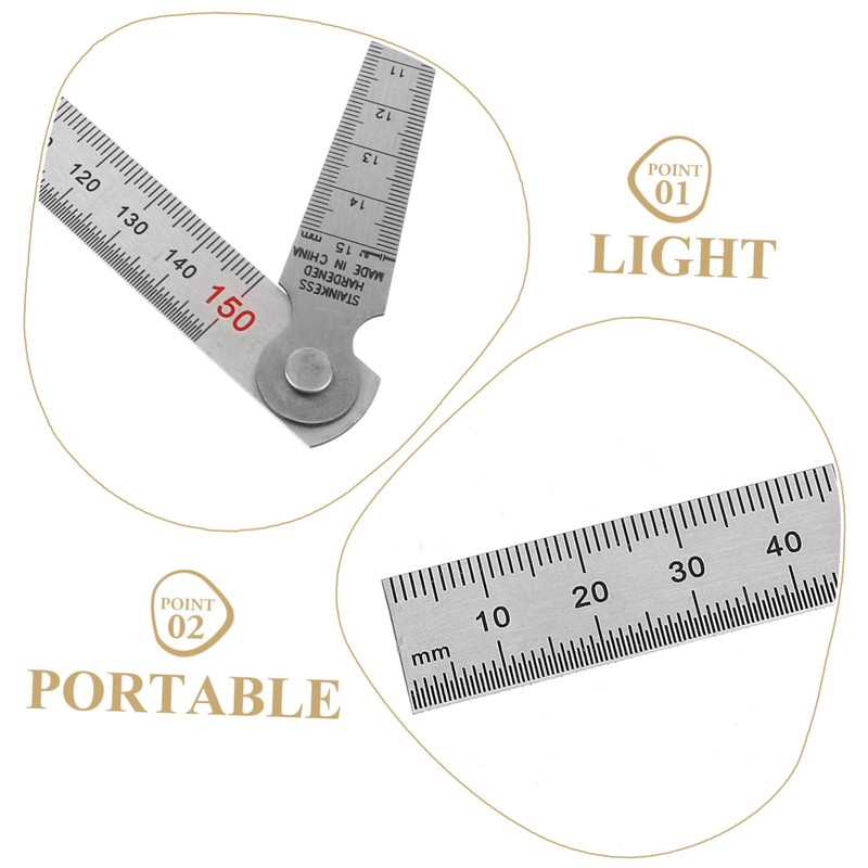 ULTECHNOVO 2sets Stainless Steel Gauge and Straight Ruler for Accurate