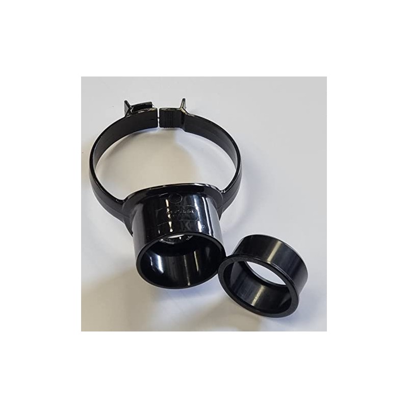 Floplast Soil Pipe Black Strap Boss with 50mm Solvent Boss