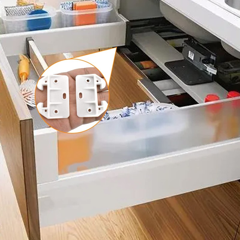MARRTEUM 12 Pieces Plastic Drawer Guides Drawer Track Rail Slides