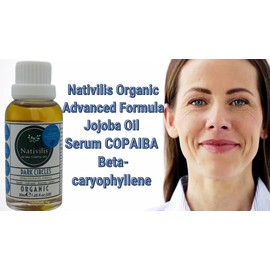 Nativilis ORGANIC Premium Jojoba Oil Serum COPAIBA Beta-caryophyllene Anti-Ageing Eye Dark Circles Puffiness Crows Feet Anti-Wrinkle Bags Saggy Skin Puffy Eyes Blended CEDARWOOD ROSEMARY CYPRESS