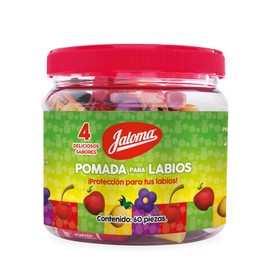Jaloma Pomada Labial Varios Sabores Vitrolero, 60 Piezas, Pack of 1