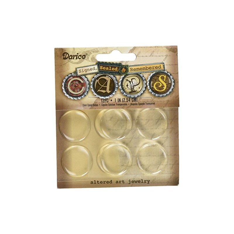 Clear Epoxy Domes 1" 12/Pkg-Round