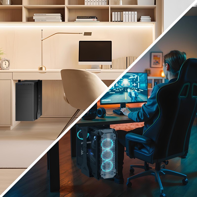 PUTORSEN Under Desk PC Mount, 7.9-13.4’’ Width Adjustable Computer Tower