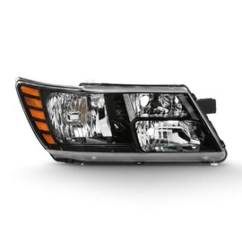 ACANII - For 2014-2020 Dodge Journey Headlight Headlamp w/Black Trim Replacement Front Light Lamp - Right Passenge Side