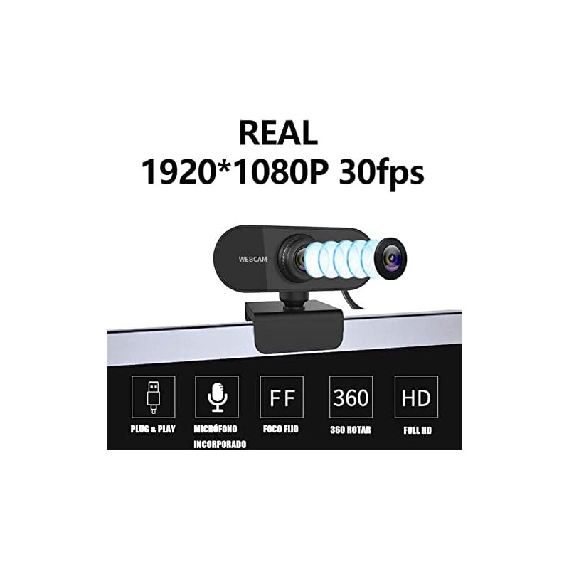 Camara Web 1080P HD, Webcam con Microfono, Camara para PC,