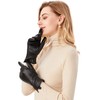 Genuine Sheepskin Leather Gloves for Women, Winter Warm Touchscreen Texting