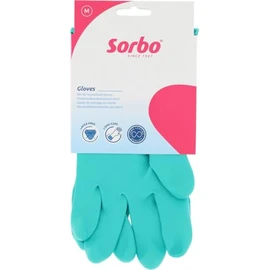 Sorbo Latex Free Household Gloves - Size M - 1 Pair - Made of Nitrile - Hypoallergenic, Reusable & Tear Resistant - Extra Long Shaft - Non-Slip - Suitable for Cleaning & Rinsing