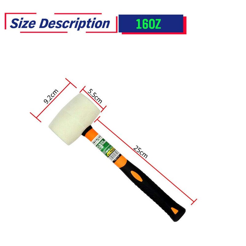 16OZ / 24Oz Rubber Mallet Soft Face Head Hammer Non-Slip
