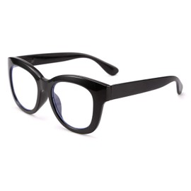 FEISEDY Retro Reading Glasses Thick Square Big Frame Blue Light Blocking Lens Anti Glare Digital Eyestrain B2534