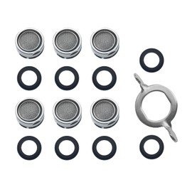 FDXGYH Bathroom Faucet Aerator Sink Aerators Faucet Filter with Shell 24 mm Male Threads Faucet Aerators Replacement Parts for Kitchen and Bathroom (6 Pcs Aerator + 1 Pcs Wrench)