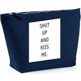 Hippowarehouse shut up and kiss me printed make up cosmetic wash bag 18x19x9cm