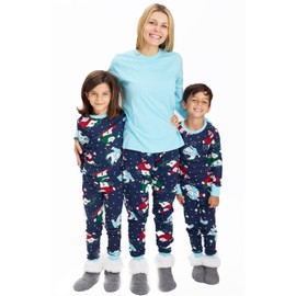 HonestBaby Family Matching Holiday Pajamas Organic Cotton for Men, Women, Kids, Toddlers, Baby Boys, Girls, Unisex Pets, Snow Boardin, 12 Months