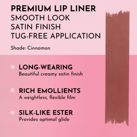 Lawless Forget the Filler Definer Liner - Cinnamon - Premium Lip Liner with Natural Ingredients to Provide a Smooth Look with a Satin Finish, Clean Makeup with Tug-Free Application - 0.04 oz