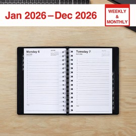 Staples 2026 Year 5" x 8" Daily Appointment Book, Black (ST58452-26)