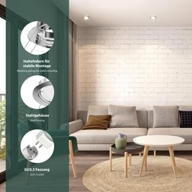 ledscom.de ledscom.de 6 Stck Decken-Einbaurahmen FERE Einbaurahmen chrom matt (LED/Halogen/MR16/50mm) inkl. GU5.3 Fassung