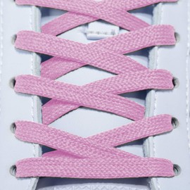 AOMIDI Flat Shoelaces Wide Shoes Lace 2 Pairs Wide Shoelaces Hollow Thick Flat Shoe Laces for Sneakers and Shoes, Light Pink, 45" inches (114 cm)