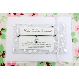 Lucor You Are Turtley Awesome | Turtle Wish String Bracelet | Inspirational Gifts | End of Year Gift | Pass Exam Gifts | Graduation Gift(Black)