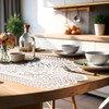 Shimmeroo 2PCS Lace Table Runners Crochet Rectangular Table Runner White
