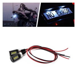 2PCS Car License Plate Light, 12V LED Bulb Tag Light, Waterproof License Tag Screw Bolt Lamp with Aluminum Light Holder, Super Bright Car Motorcycle Lighting Accessories (Black Shell-White Light)