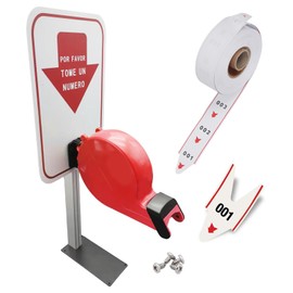 KOQICALL Take-A-Number System Ticket Dispenser with Counter Stand and 1 Roll 3 Digit Queue Ticket 2000 Tickets for Queue Call System (K-T-3-ES)