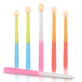 Dripless Rose Scented Taper Candle Gradient Colored Candlesticks 10 Inch Long Taper Candles for Home Decor Women Gift