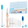 18 Pieces Embroidery Starter Kit Punch Needle Kit, 2 Needle