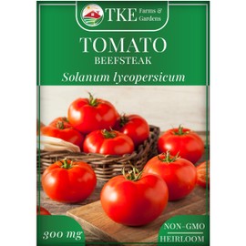 TKE Farms & Gardens - Beefsteak Tomato Seeds for Planting, 75+ Non-GMO Heirloom Seeds, Grow Juicy, Meaty Tomatoes Perfect for Slicing, Sandwiches & Sauces, Includes Easy Growing Instructions
