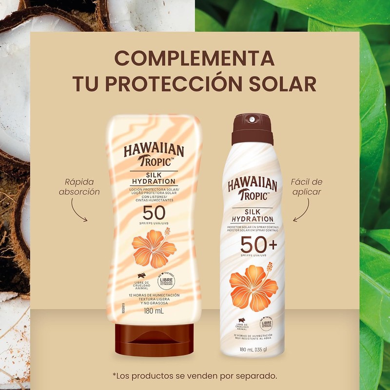 Hawaiian Tropic Silk Protector Solar 50 FPS Loción de 180ml