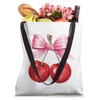 Cute Coquette Cherry Bow Design Tote Bag