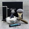 5 Piece Shaving Set Synthetic Shaving Brush Shaving Stand and