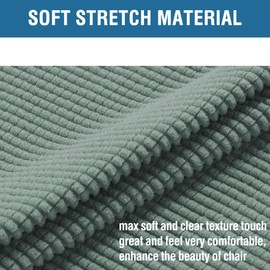 H.VERSAILTEX Stretch Dining Chair Covers Set of 6 Chair Covers for Dining Room Parsons Chair Slipcover Chair Protectors Covers Dining, Feature Textured Checked Jacquard Fabric, Sage