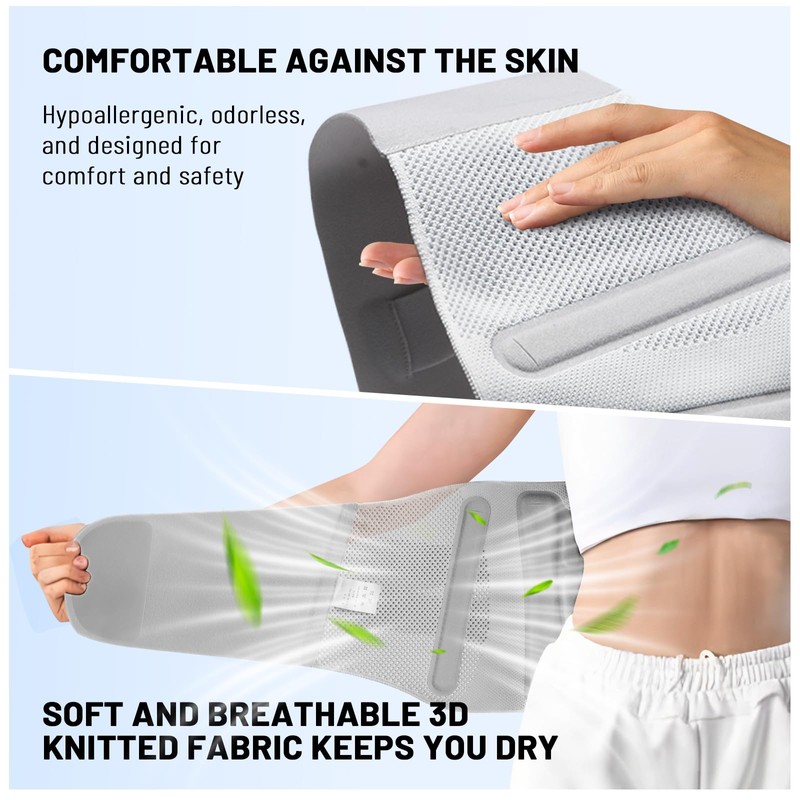 AUTOSAGE Heavy-Duty Adjustable Back Brace-Size XL(Belly 45.3-53.1 in), Features Removable