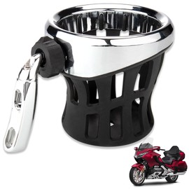 Goldwing GL1800 Motorcycle Handlebar Cup Holder Water Bottle Drink Holder Compatible with Honda Gold Wing GL 1800 Trike 2001-2021 F6B 2013-2021,for Harley 82-up Models(A-Chrome H-4.1inch)