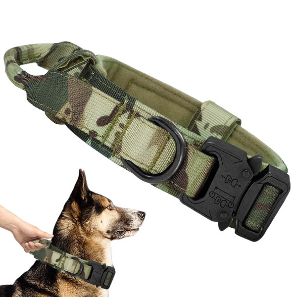 Ceboic Tactical Dog Collar, Soft Padded Adjustable Nylon Dog Collar