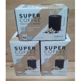 SUPER COFFEE!  VANILLA 30 k-cup Positive Energy Brew Keto L-THEANINE ANTIOXIDANT