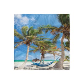 Lunarable Beach Headscarf, Tropical Holiday Themed Ocean, Hijab Scarf, 21" X 21"