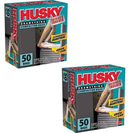 Poly-America HK18XDS050W Trash Compactor Bag, 18 Gallon, White, Pack of Two