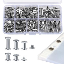 Pack of 160 Chicago screws, book screws, binding screws, screw rivets, binding screws, screw rivets, belt screws, cross head bookbinding screws for leather, leather belt, book, paper, crafts