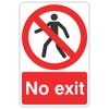 150mmx200mm No Exit With Man Sign Rigid Plastic