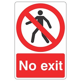 150mmx200mm No Exit With Man Sign Rigid Plastic
