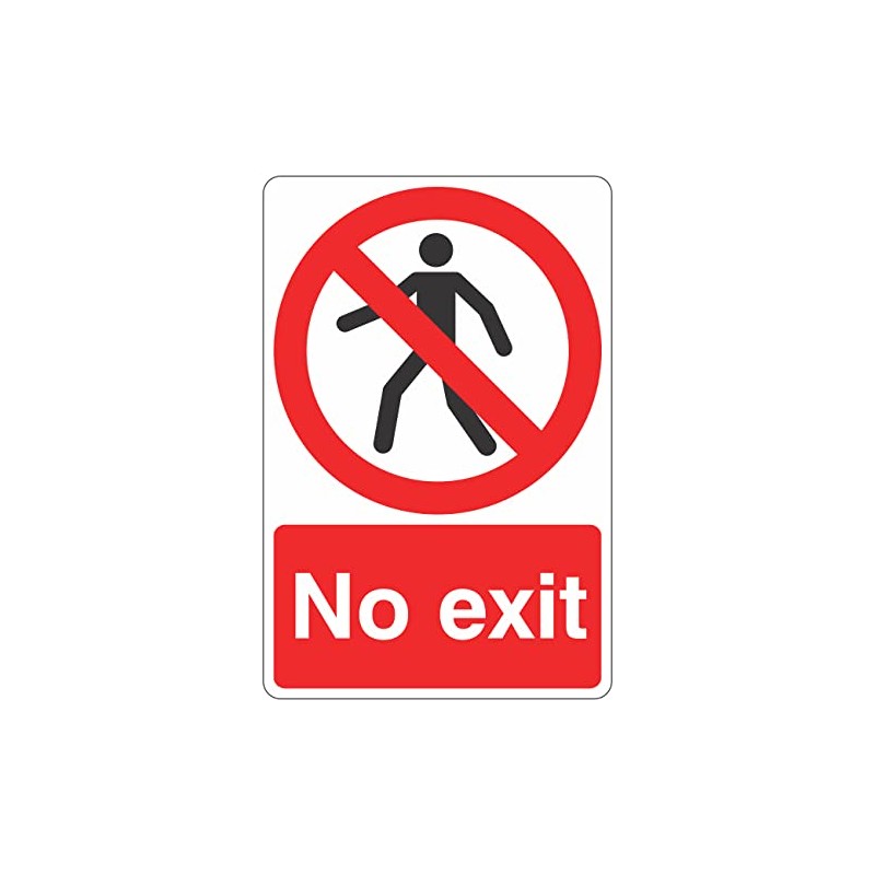 150mmx200mm No Exit With Man Sign Rigid Plastic