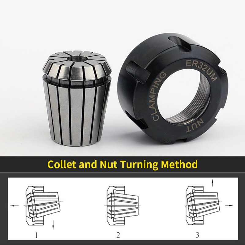 BORDSTRACT Er32 Precision Spring Collets,18mm Diameter,0.008 mm Accuracy,Essential CNC Accessories